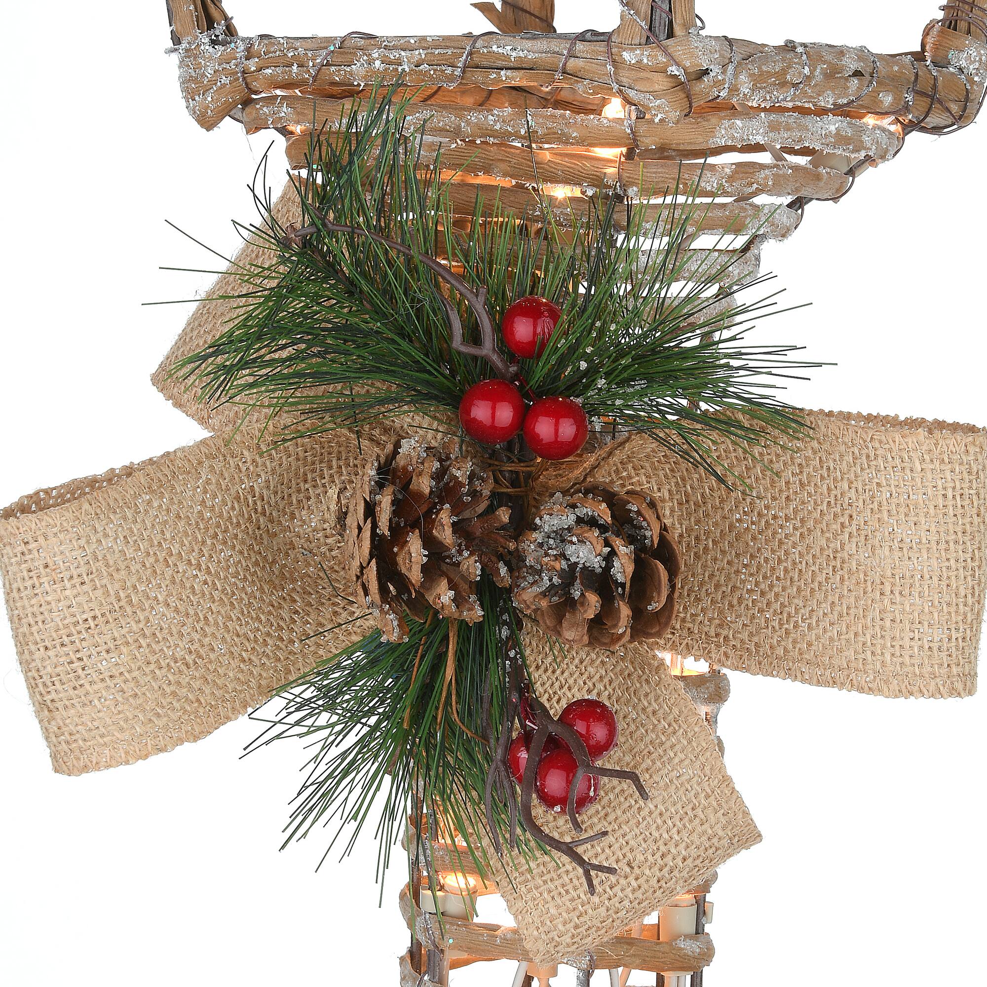 60" Pre-Lit Champagne Vine Lamppost